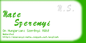 mate szerenyi business card