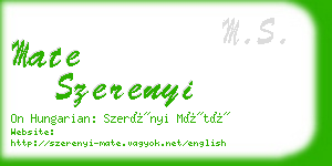 mate szerenyi business card